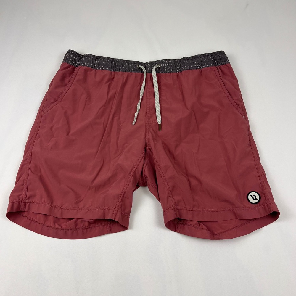 Vuori Kore Shorts Large Burgundy Red Athletic Training 7.5 Inseam Good